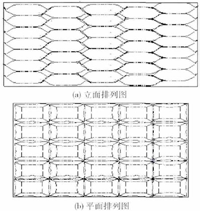 图3枕形袋装箱平而立而示意