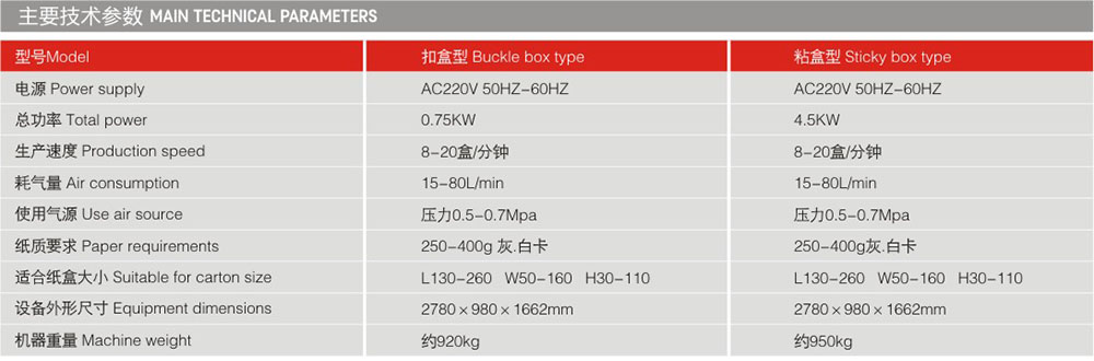 LY260C上开盖瓦楞纸盒成型机机器参数